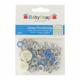 Pression anneau métal jersey BabySnap® 10mm bleu - 408
