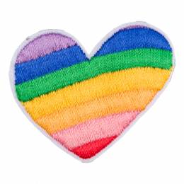 Thermocollant autocollant coeur arc en ciel - LGBT arc en ciel - 408