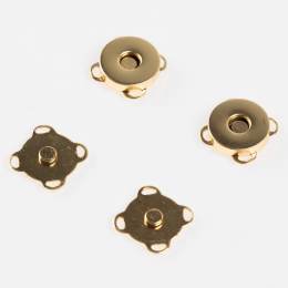 Bouton fermoir aimanté à coudre 14mm doré (2u x 3 cartes) - 408
