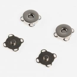 Bouton fermoir aimanté à coudre 18mm argenté (2u x 3 cartes) - 408