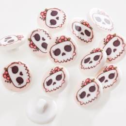 Bouton t&ecirc;te de mort kawaii - 408