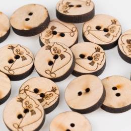Bouton bois chat - 408