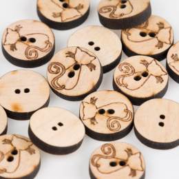 Bouton bois chat - 408