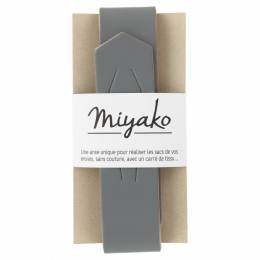 Anse de sac Miyako en cuir gris acier - 408