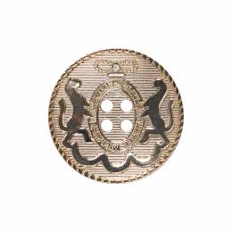 Bouton métal incurvé armoiries ajourées - 408