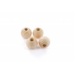 Perle ronde bois brut naturel - 408
