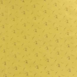 Tissu double gaze banane fleurs or - 44