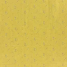 Tissu double gaze banane fleurs argent - 44