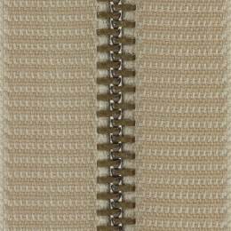 Zipper métal coton délavé beige - 20cm x2 - 468