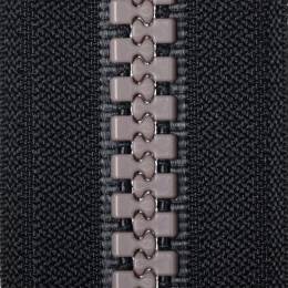 Zipper bicolore noir/mauve 20cm x2 - 468