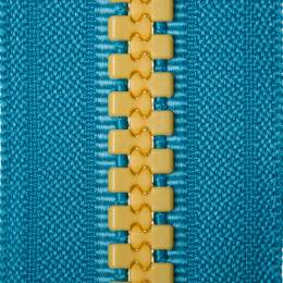 Zipper bicolore pétrole/moutarde 40cm x2 - 468