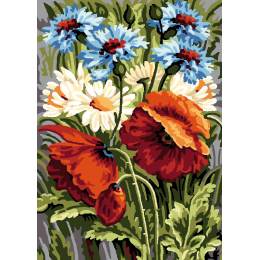 Canevas antique Luc 32/50 - fleurs des champs - 47