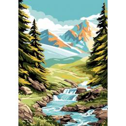 Canevas antique Luc 32/50 - le torrent - 47