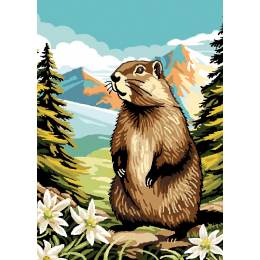 Canevas antique Luc 32/50 - la marmotte - 47