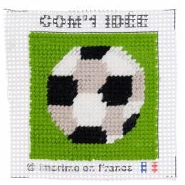 Kit canevas enfant soudan 20x20 Com'1 Id&eacute;e ballon de foot - 1000