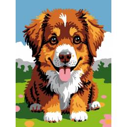 Kit Canevas Luc blanc 20/25cm - chien - 47