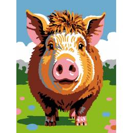 Kit Canevas Luc blanc 20/25cm - cochon - 47