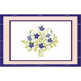 Kit broderie imprimée Bouquet violettes - 47
