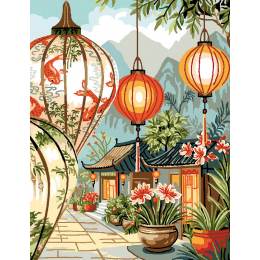 Canevas Luc antique 50/65 - lanternes vietnamiennes - 47