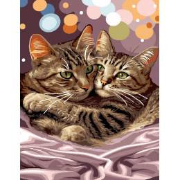 Canevas Luc antique 50/65 - c&acirc;lin de chats - 47