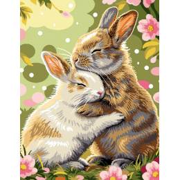 Canevas Luc antique 50/65 - c&acirc;lin de lapins - 47