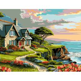 Canevas Luc antique 50/65 - bord de mer - 47