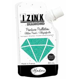 Izink diamond peinture paillette turquoise 80ml - 470