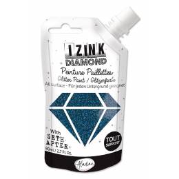 Izink diamond peinture paillette bleu 80 ml - 470
