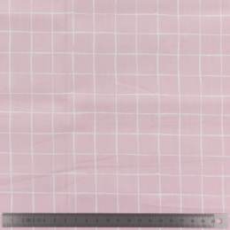 Coupon tissu popeline Stenzo carreau rose et blanc - 474