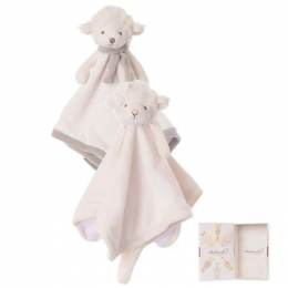 Doudou à broder carrés Molly & Mark lot de 2 + boites - 485