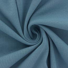 Tissu jersey épais - bord côte bleu gris - 489