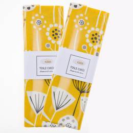 Lot de 2 coupons de tissu Fryett's enduit fleurs ocre - 492