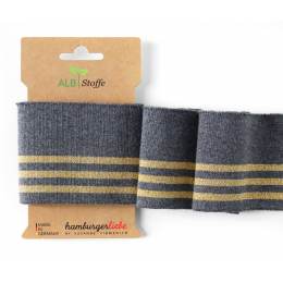 Bord-côte Cuff Me bio gris lurex doré - 495