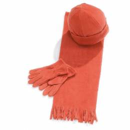 Ensemble bonnet + gants + écharpe orange enfant - 50