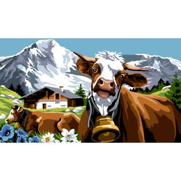 Canevas 45 x 65 cm - La vache et la cloche - 55