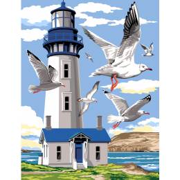 Canevas 45 x 65 cm - le phare aux mouettes - 55