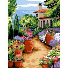 Canevas 65/80 -  allée du jardin - 55