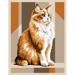 Canevas 65/80 -  main coon roux - 55