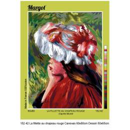 Canevas 60/80 -La fillette au chapeau rouge(Monet) - 55