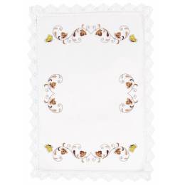 Nappe carrée coton blanc 90/90 sans dentelle - 55