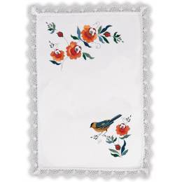 Nappe carrée coton blanc 90/90 sans dentelle - 55