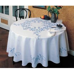 Nappe carrée coton blanc 120/120 sans dentelle - 55