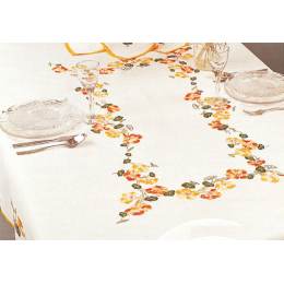 Nappe carrée coton blanc 120/120 sans dentelle - 55