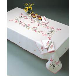 Nappe carrée coton blanc 120/120 sans dentelle - 55