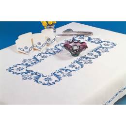 Nappe coton blanc ronde 120 cm sans dentelle - 55