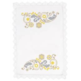 Nappe coton blanc ronde 120 cm sans dentelle - 55