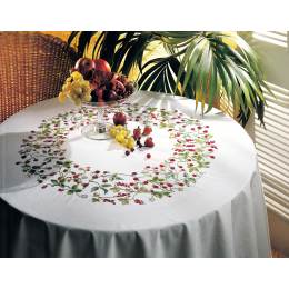 Nappe coton blanc 160 ronde - 55