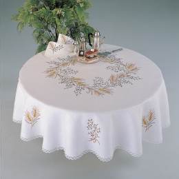 Nappe coton blanc 160 ronde - 55