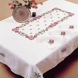 Nappe rectangle coton blanc 140/180 sans dentelle - 55