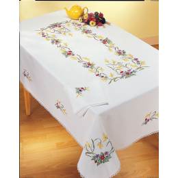 Nappe rectangle coton blanc 140/200 sans dentelle - 55